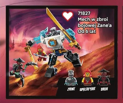 Klocki LEGO Ninjago 71827 Mech w zbroi bojowej Zane'a promocja w LEGO