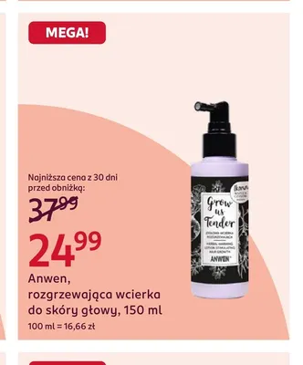Rozgrzewająca wcierka do skóry głowy Anwen promocja w Rossmann