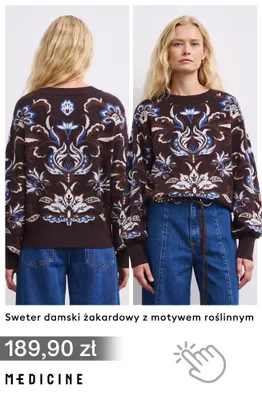 Sweter damski żakardowy z motywem roślinnym Medicine promocja w Medicine