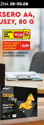 Papier ksero A4 April Ekon Copy 80 g promocja w Biedronka