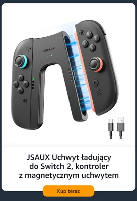 Uchwyt ładujący do Switch 2 Jsaux kontroler z magnetycznym uchwytem promocja w Amazon