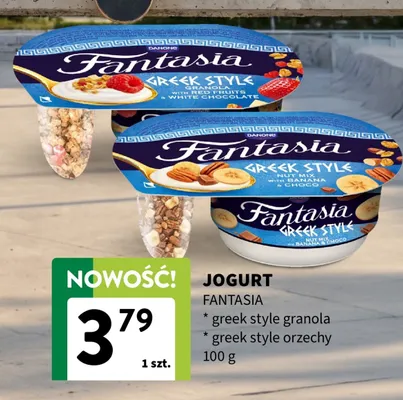 Jogurt Fantasia Greek Style granola promocja w Intermarche