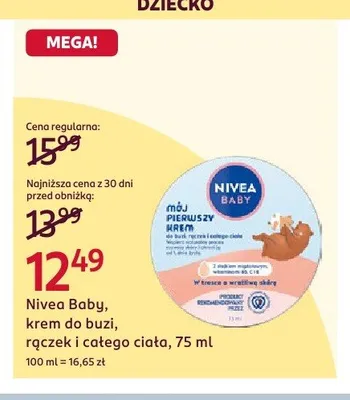 Krem do buzi rączek i całego ciała Nivea Baby Mój Pierwszy Krem promocja w Rossmann