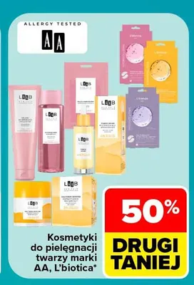 Kosmetyki do pielęgnacji twarzy AA, L'biotica promocja w Carrefour