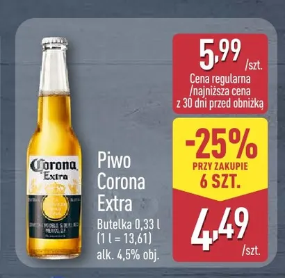 Piwo Corona Extra promocja w Aldi