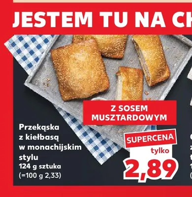 Przekąska z kiełbasą w monachijskim stylu z sosem musztardowym promocja w Kaufland