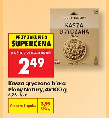 Kasza gryczana biała Plony Natury 4-pak promocja w Biedronka