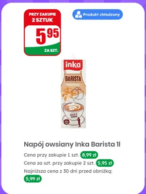 Napój owsiany Inka Barista promocja w Dino