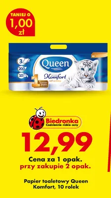 Papier toaletowy Queen Komfort promocja w Biedronka