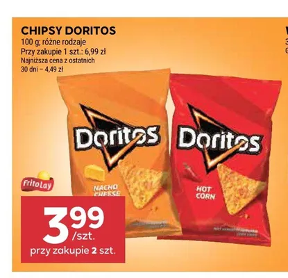 Chipsy Doritos Hot Corn promocja w Stokrotka
