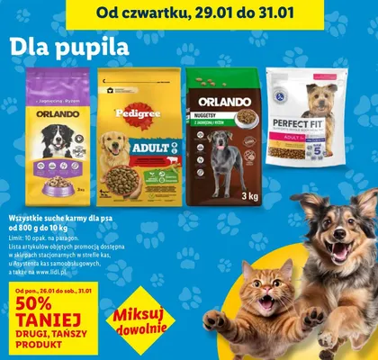 Wszystkie karmy dla psów 800 g - 10 kg DRUGA -50% promocja w Lidl