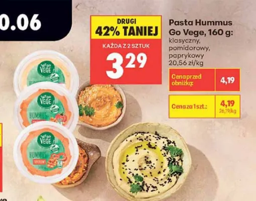 Pasta hummus klasyczny Go Vege promocja w Biedronka