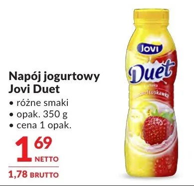 Napój jogurtowy Jovi Duet promocja w Makro