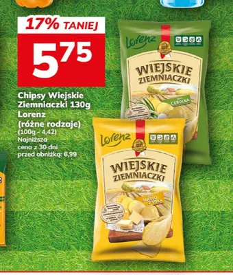 Chipsy Wiejskie Ziemniaczki o smaku cebulki promocja w Hitpol