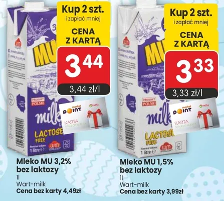 Mleko MU 3,2% bez laktozy promocja w Market Point