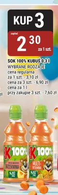 Sok 100% Kubuś Jabłko Marchew Brzoskwinia promocja w bi1