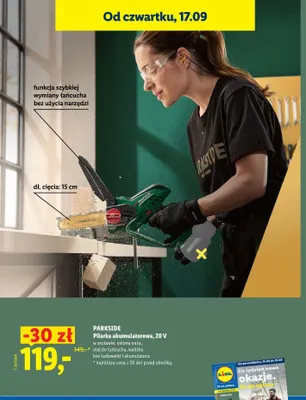 Pilarka akumulatorowa Parkside promocja w Lidl