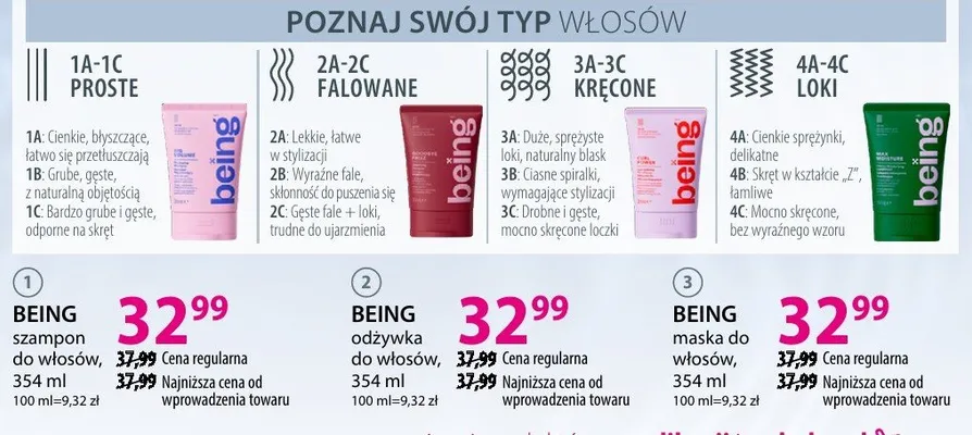 Maska do włosów Being promocja w Hebe