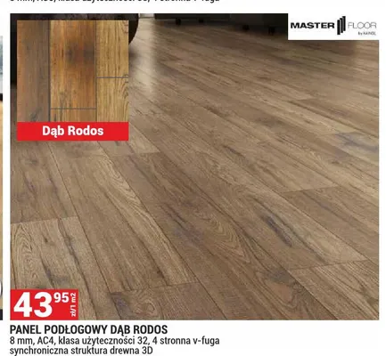 Panel podłogowy Master Floor by Kaindl Dąb Rodos 8 mm AC4 promocja w Merkury Market