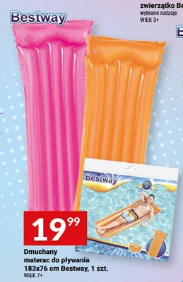Dmuchany materac do pływania Bestway 183x76 cm promocja w Twój Market