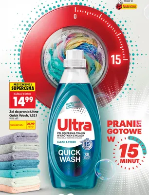 Żel do prania Ultra Quick Wash Clean & Fresh promocja w Biedronka