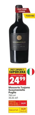 Wino Masseria Trajone Susumaniello Puglia promocja w Biedronka