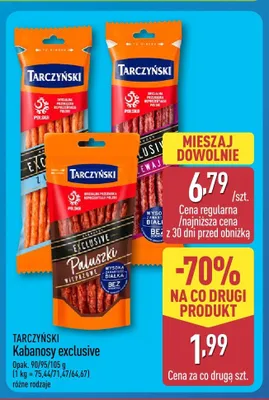 Kabanosy Exclusive Tarczyński promocja w Aldi