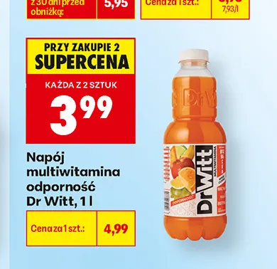 Napój multiwitamina odporność Dr Witt promocja w Biedronka