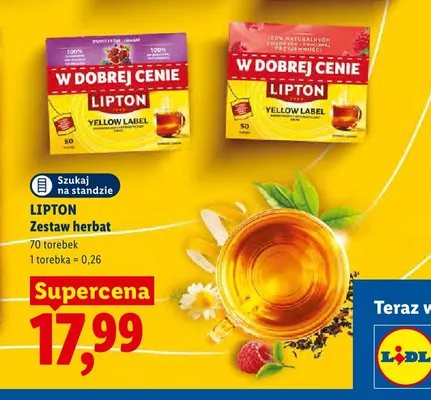 Herbata Lipton Zestaw Yellow Label i Owoce Leśne i Granat promocja w Lidl
