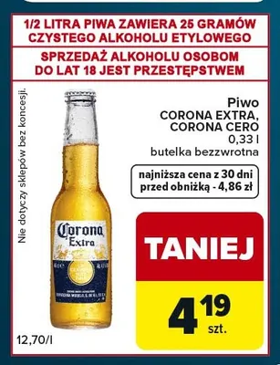 Piwo Corona Extra promocja w Globi