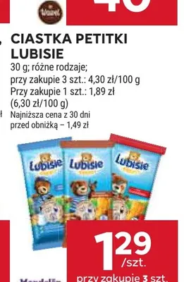 Ciastka Petitki Lubisie promocja w Stokrotka