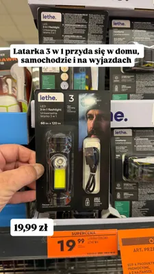 Latarka uniwersalna 3 w 1 Lethe promocja w Biedronka