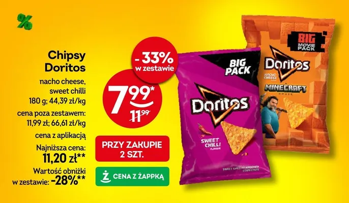 Chipsy Doritos nacho cheese promocja w Żabka