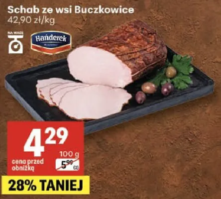 Schab ze wsi Buczkowice promocja w Delikatesy Centrum