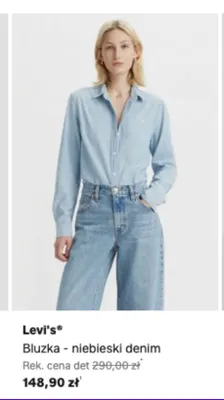 Bluzka Levi's niebieski denim promocja w Lounge by Zalando