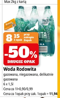 Woda niegazowana Rodowita 6-pak 1,5 l promocja w Leclerc