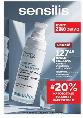 Koncentrat wygładzający zmarszczki Sensilis Hyaluronic promocja w Ziko Dermo