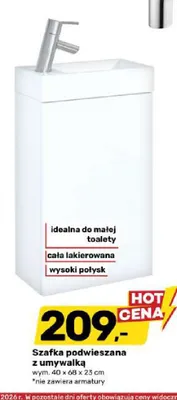 Szafka podwieszana z umywalką promocja w Bricomarche