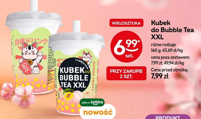 Kubek do Bubble Tea XXL różne rodzaje promocja w Żabka