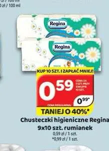 Chusteczki higieniczne Regina rumianek promocja w Delfin