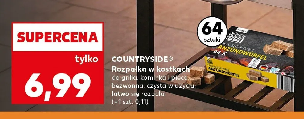 Rozpałka w kostkach do grilla, kominka i pieca COUNTRYSIDE promocja w Kaufland