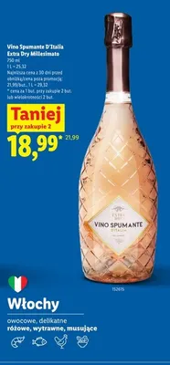 Wino musujące Vino Spumante D'Italia Extra Dry Millesimato promocja w Lidl