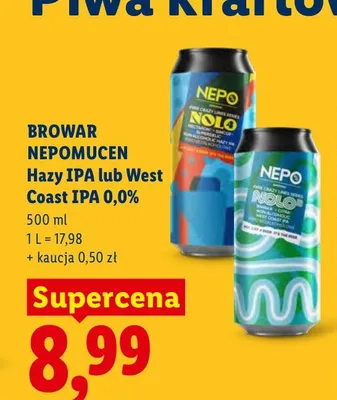 Piwo bezalkoholowe Browar Nepomucen Hazy IPA promocja w Lidl