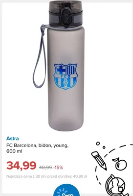 Bidon Astra FC Barcelona young 600 ml promocja w Smyk