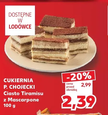 Ciasto Tiramisu z mascarpone Cukiernia P. Chojecki promocja w Kaufland
