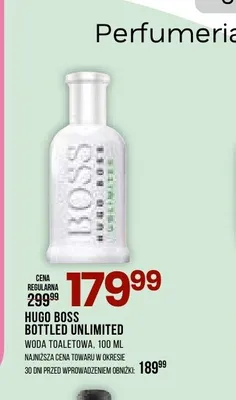 Woda toaletowa Hugo Boss Bottled Unlimited promocja w Drogerie Natura