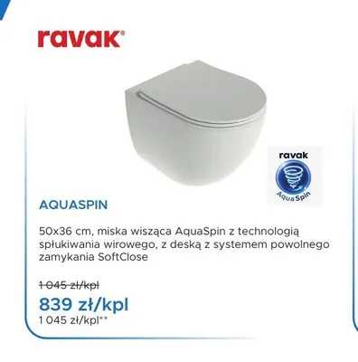 Miska WC wisząca Ravak Aquaspin promocja w Blu Salony Łazienek