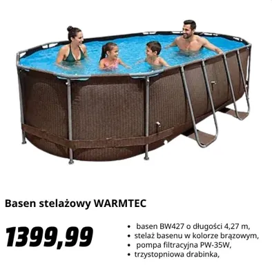 Basen stelażowy Warmtec promocja w Media Markt