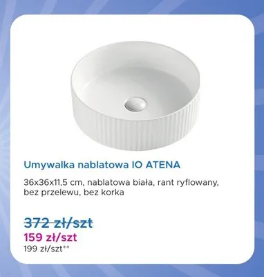 Umywalka nablatowa IO ATENA 36x36x11,5 cm promocja w Blu Salony Łazienek