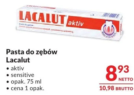 Pasta do zębów Lacalut aktiv promocja w Makro